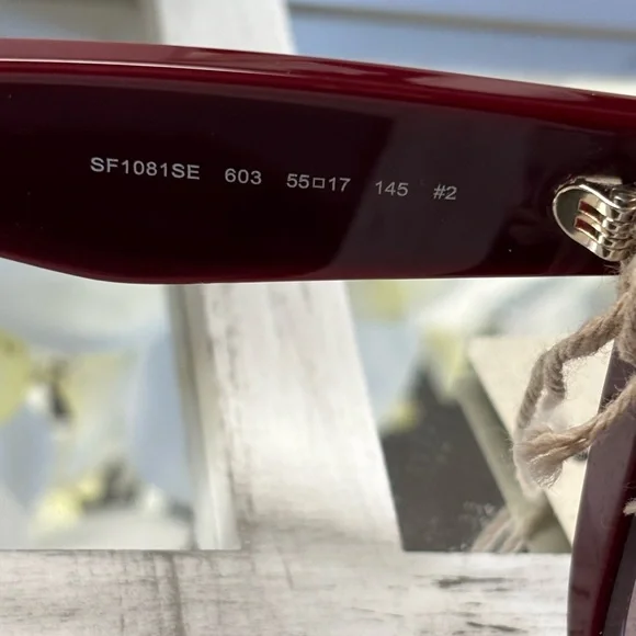 Salvatore Ferragamo Deep Red Cat-Eye Sunglasses - Picture 6 of 7